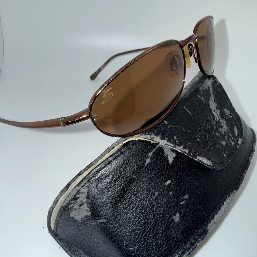 Serengeti Pergulla Authentic VTG C6877 Wrap Sunglasses Polarized & Leather Case